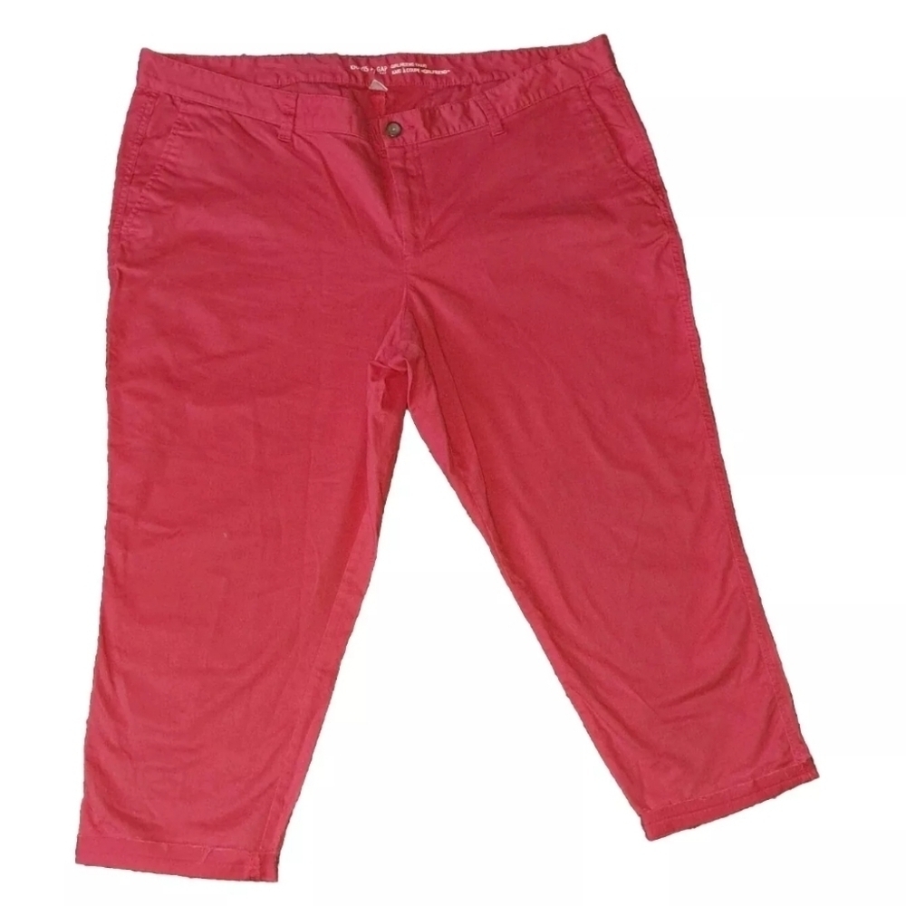 GAP Girlfriend Khaki Pants Capri Cropped Salmon Pink Women Size 18 Plus B22#3